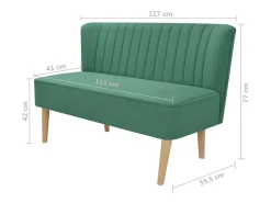 Sofá de tecido 117x55,5x77 cm verde PT123245