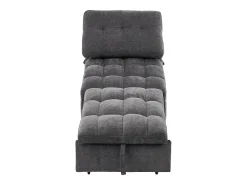 Sofá de um lugar - 68x95x76 cm - encosto ajustável - profundidade do assento ajustável - cinza