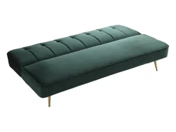 Sofá de veludo Clic Clac "James" - 180 x 83 x 75 cm - 3 lugares - Verde escuro.