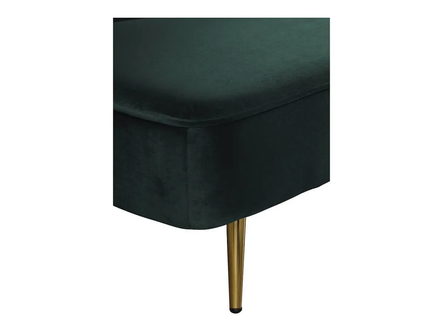 Sofá de veludo Clic Clac "James" - 180 x 83 x 75 cm - 3 lugares - Verde escuro.