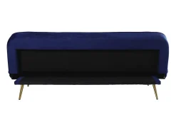 Sofá de veludo Clic Clac "James" - 180 x 83 x 75 cm - 3 lugares - Azul escuro