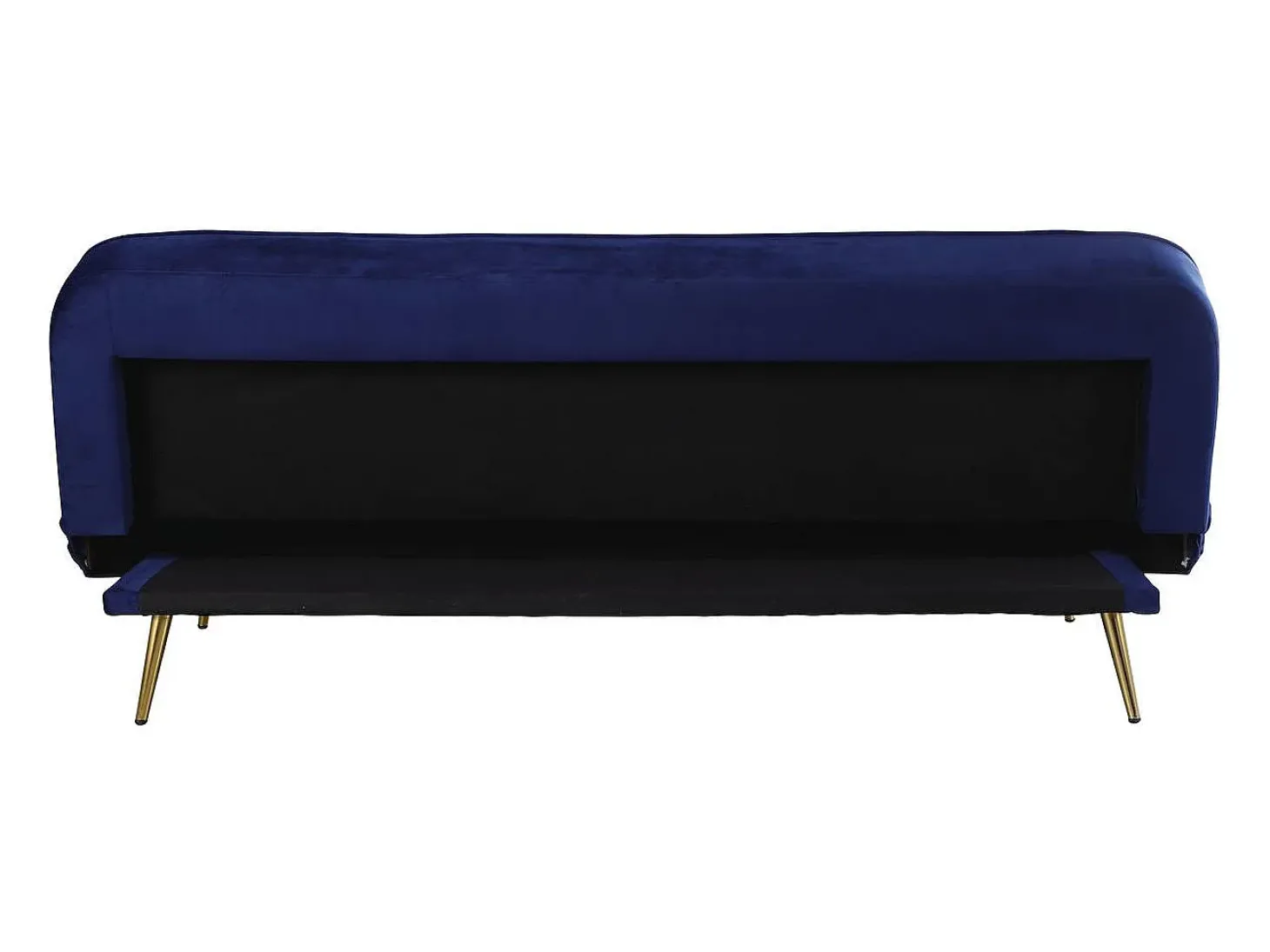Sofá de veludo Clic Clac "James" - 180 x 83 x 75 cm - 3 lugares - Azul escuro