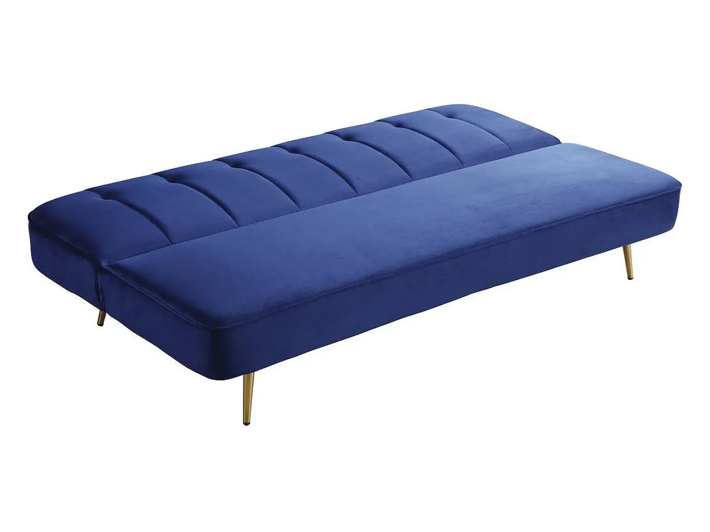 Sofá de veludo Clic Clac "James" - 180 x 83 x 75 cm - 3 lugares - Azul escuro