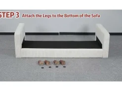 Sofá de veludo de 2 -sete, com 2 almofadas, assentos profundos de 56cm, 178x76x89cm, bege