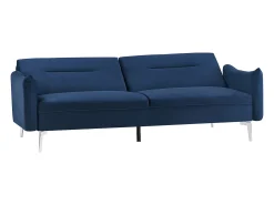 Sofá design conversível de 3 lugares em veludo azul BETTY