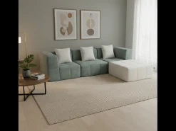 Sofá Eden Completo 3 lugares - sálvia branco