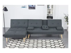 Sofá escandinavo conversível e modular de 5 lugares em tecido cinza STOCKHOLM