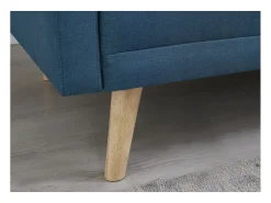 Sofá Escandinavo Conversível 3 Lugares Azul Pato WOODEN
