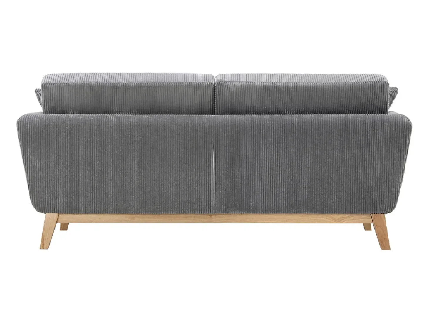 Sofá Escandinavo de 3 Lugares em Veludo Cotelê Cinza Claro HOGA - Estilo Nórdico, Confortável e Elegante