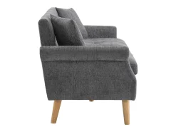 Sofá estofado chenille 2 lugares - 162x74x77 cm - Cinza