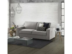 Sofá fixo Daalder, sofá de 2 lugares, 100% Fabricado na Itália, Sofá da sala em tecido, com braços padrão, 180x95h90 cm, Cinza