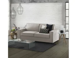 Sofá fixo Daalder, sofá de 2 lugares, 100% Fabricado na Itália, Sofá da sala em tecido, com braços padrão, 180x95h90 cm, Taupe