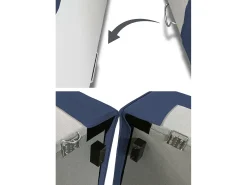 Sofá fixo Daniela, Sofá modular grande de 2 lugares com península esquerda, 100% Fabricado na Itália, Sofá de tecido moderno, 240x170h70 cm, Azul