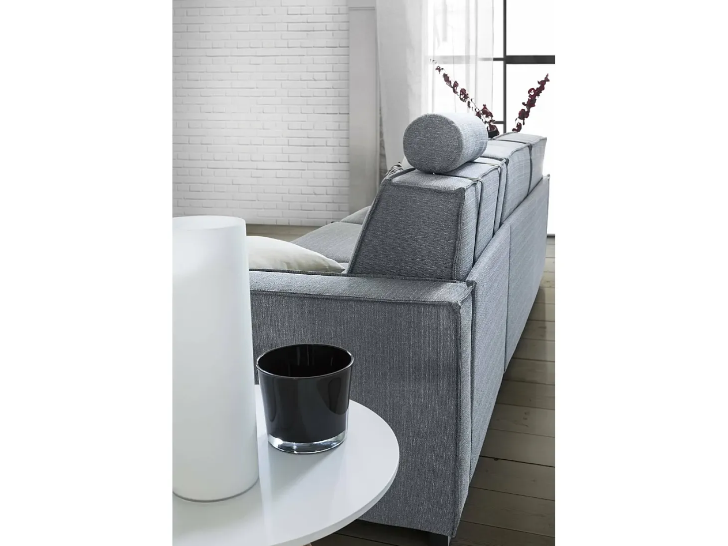 Sofá fixo Dauder, sofá de 2 lugares, 100% Fabricado na Itália, Sofá da sala em tecido, com braços finos, 160x95h90 cm, Cinza