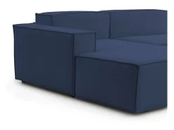 Sofá fixo Dcagnan, Sofá modular grande de 2 lugares com península esquerda, 100% Fabricado na Itália, Sofá de tecido moderno, 240x170h70 cm, Azul