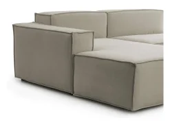 Sofá fixo Dcagnan, Sofá modular grande de 2 lugares com península esquerda, 100% Fabricado na Itália, Sofá de tecido moderno, 240x170h70 cm, Taupe