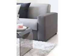 Sofá fixo Dciucc, sofá de 3 lugares, 100% Fabricado na Itália, Sofá da sala em tecido acolchoado, com braços padrão, 220x95h90 cm, Cinza e Antracite