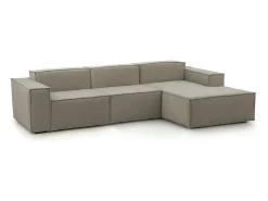 Sofá fixo Ddzek, sofá modular de 3 lugares com península direita, 100% Fabricado na Itália, Sofá de tecido moderno, 300x170h70 cm, Taupe