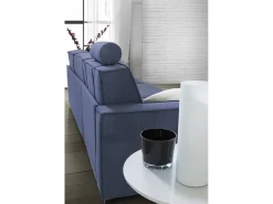 Sofá fixo Dfabbia, Sofá de canto, 100% Fabricado na Itália, Sofá da sala com, Península esquerda, com braços padrão, 280x95h90 cm, Azul