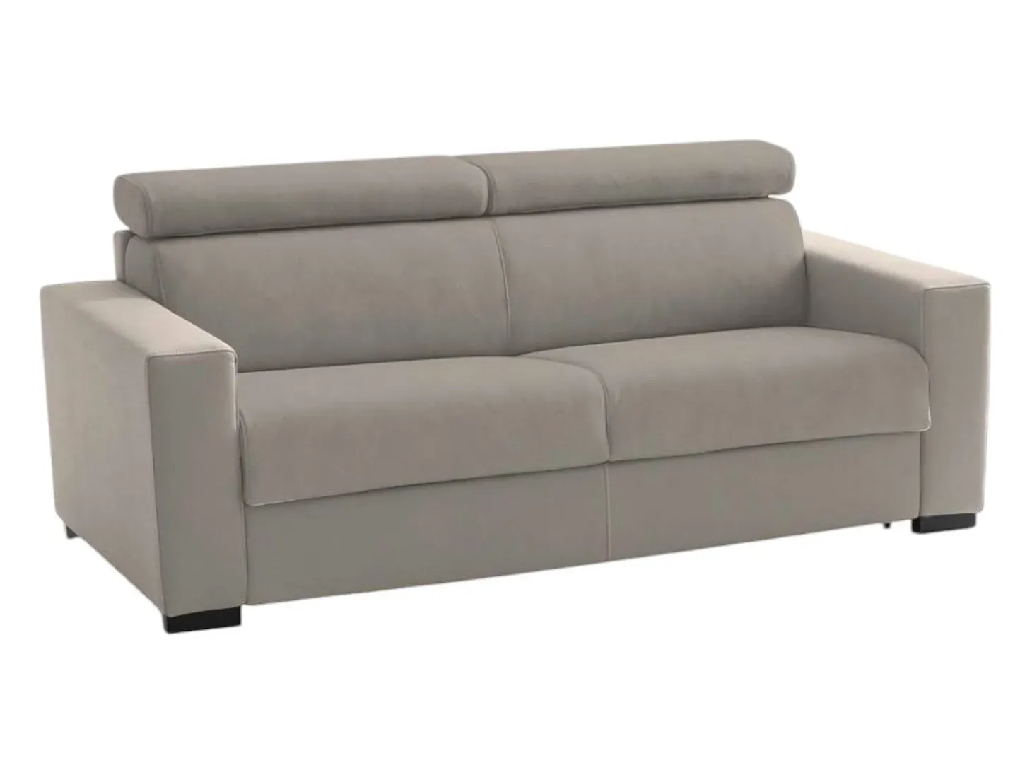 Sofá fixo Dfrar, sofá de 3 lugares, 100% Made in Italy, Sofá de sala, em tecido acolchoado, com apoios de cabeça ajustáveis e braços standard, 220x95h85 cm, Taupe