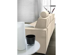 Sofá fixo Dgodea, Sofá de canto, 100% Fabricado na Itália, Sofá da sala com, Península direita, com braços finos, Cm 260x95h90, Bege