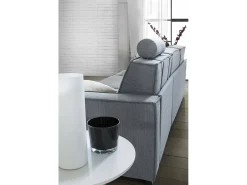 Sofá fixo Dgodea, Sofá de canto, 100% Fabricado na Itália, Sofá da sala com península direita, com braços finos, 260x95h90 cm, Cinza
