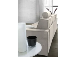 Sofá fixo Dgodea, Sofá de canto, 100% Fabricado na Itália, Sofá da sala com, Península direita, com braços finos, Cm 260x95h90, Taupe