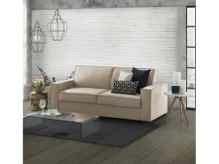Sofá fixo Dgozz, Sofá grande de 2 lugares, 100% Fabricado na Itália, Sofá da sala em tecido, com braços padrão, 200x95h90 cm, Bege