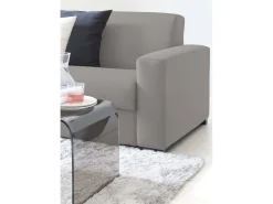 Sofá fixo Dgrabb, sofá de 3 lugares, 100% Fabricado na Itália, Sofá da sala, em tecido acolchoado, com braços finos, 200x95h90 cm, Cinza