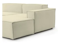 Sofá fixo Dmaiol, sofá modular de 4 lugares com península direita, 100% Fabricado na Itália, Sofá de tecido moderno, 340x170h70 cm, Bege