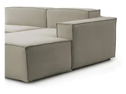 Sofá fixo Dmaiol, sofá modular de 4 lugares com península direita, 100% Fabricado na Itália, Sofá de tecido moderno, 340x170h70 cm, Taupe