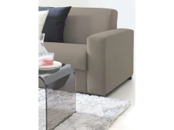 Sofá fixo Dmarchi, Sofá grande de 2 lugares, 100% Fabricado na Itália, Sofá da sala em tecido acolchoado, com braços padrão, 200x95h90 cm, Taupe