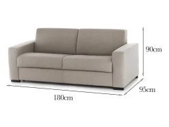 Sofá fixo Dpalett, sofá de 2 lugares, 100% Fabricado na Itália, Sofá da sala em tecido acolchoado, com braços padrão, 180x95h90 cm, Taupe