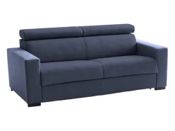 Sofá fixo Dpanad, ofá de 2 lugare, 100% Fabricado na Itália, Sofá da ala, em tecido acolchoado, com apoio de cabeça ajutávei â€<â€<e braço fino, 160x95h85 cm, Azul