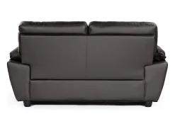 Sofá fixo em couro colado e PVC "Dallas" - 169 x 88 x 90 cm - 2 lugares - Chocolate