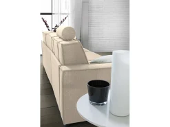 Sofá fixo Grazia, Sofá de canto, 100% Fabricado na Itália, Sofá da sala com península esquerda, com braços padrão, 280x95h90 cm, Bege
