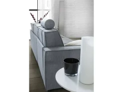 Sofá fixo Grazia, Sofá de canto, 100% Fabricado na Itália, Sofá da sala com, Península contêiner esquerda, com braços padrão, 280x95h90 cm, Cinza