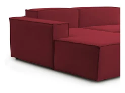 Sofá fixo Jessica, sofá modular de 3 lugares com península esquerda, 100% Fabricado na Itália, Sofá de tecido moderno, 300x170h70 cm, Vermelho