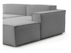 Sofá fixo Lidia, Sofá modular grande de 2 lugares com península direita, 100% Fabricado na Itália, Sofá de tecido moderno, 240x170h70 cm, Cinza