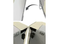 Sofá fixo Nadia, sofá modular de 2 lugares com península esquerda, 100% Fabricado na Itália, Sofá de tecido moderno, 220x170h70 cm, Bege