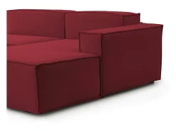 Sofá fixo Raffaella, sofá modular de 4 lugares com península direita, 100% Fabricado na Itália, Sofá de tecido moderno, 340x170h70 cm, Vermelho