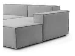 Sofá fixo Raffaella, sofá modular de 4 lugares com península direita, 100% Fabricado na Itália, Sofá de tecido moderno, 340x170h70 cm, Cinza