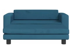 Sofá infantil com apoio de pés 100x50x30 cm veludo azul PT200595