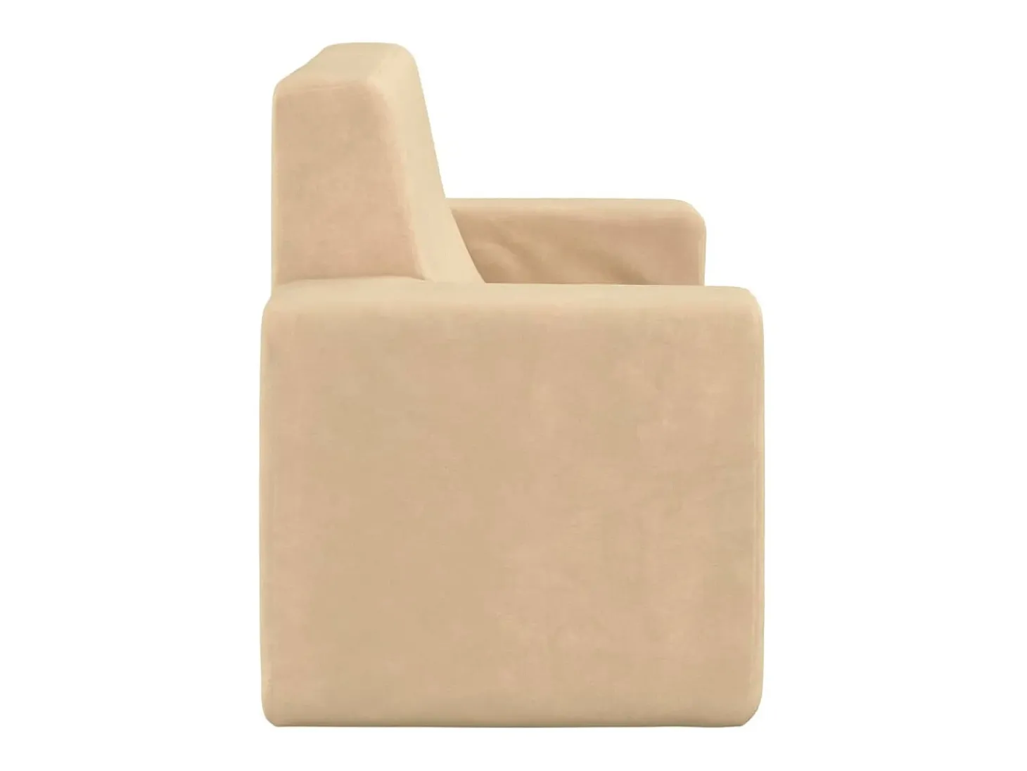Sofá infantil de 2 lugares pelúcia cor creme
