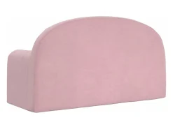 Sofá infantil de 2 lugares pelúcia macia rosa PT994949