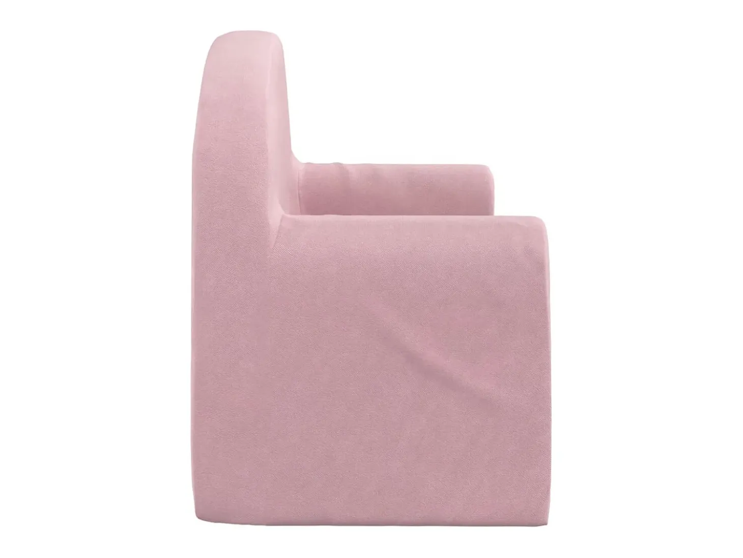 Sofá infantil de 2 lugares pelúcia macia rosa PT994949
