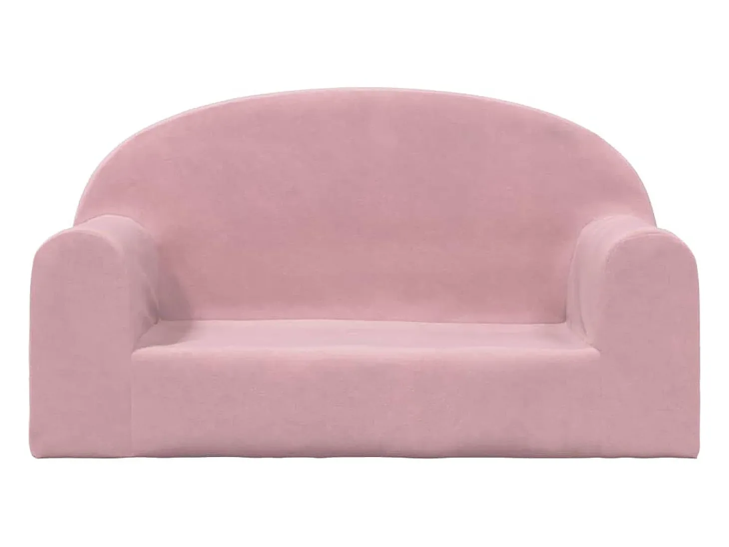 Sofá infantil de 2 lugares pelúcia macia rosa PT994949
