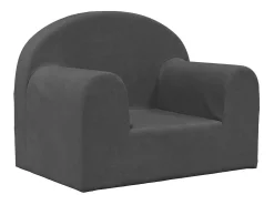 Sofá infantil pelúcia macia antracite PT193314