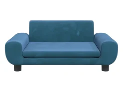 Sofá infantil 70x45x33 cm veludo azul PT511217
