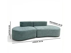 Sofá Lounge duplo - sálvia
